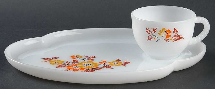 Blossom Snack Plate & Cup Set by Federal Glass -1