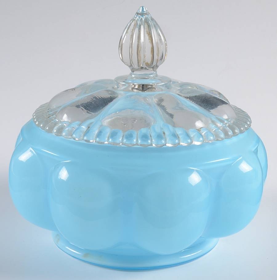 Blue Overlay Candy Jar & Lid by Fenton-1