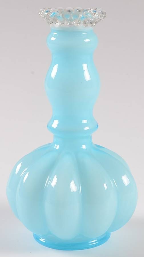 Blue Overlay 6" Flower Vase by Fenton-1