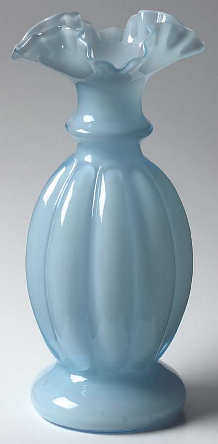 Blue Overlay 8" Flower Vase by Fenton-1