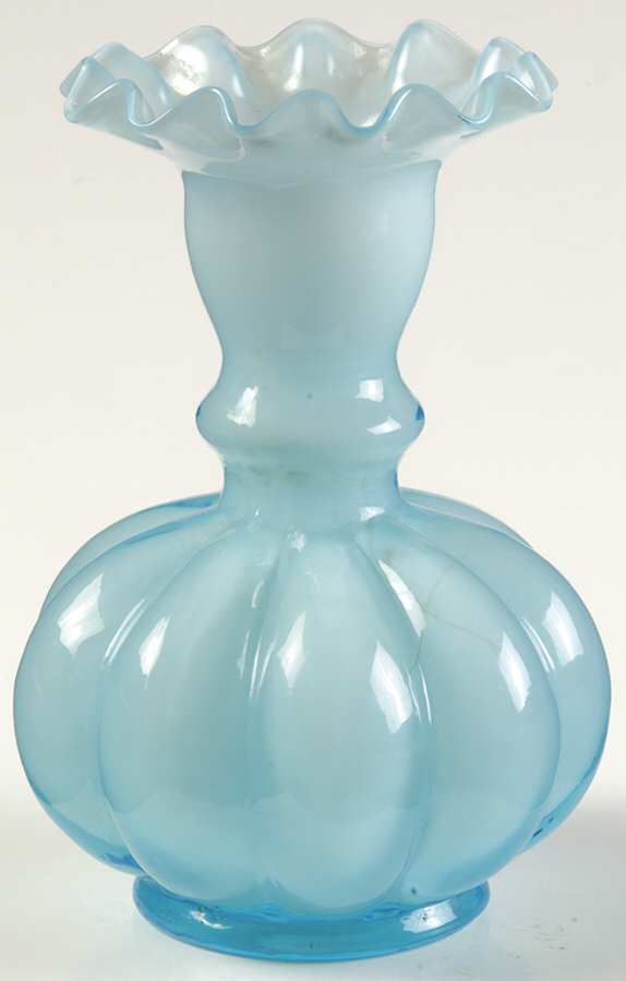 Blue Overlay 5" Flower Vase by Fenton-1