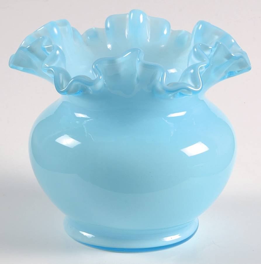Blue Overlay 5" Flower Vase by Fenton-1