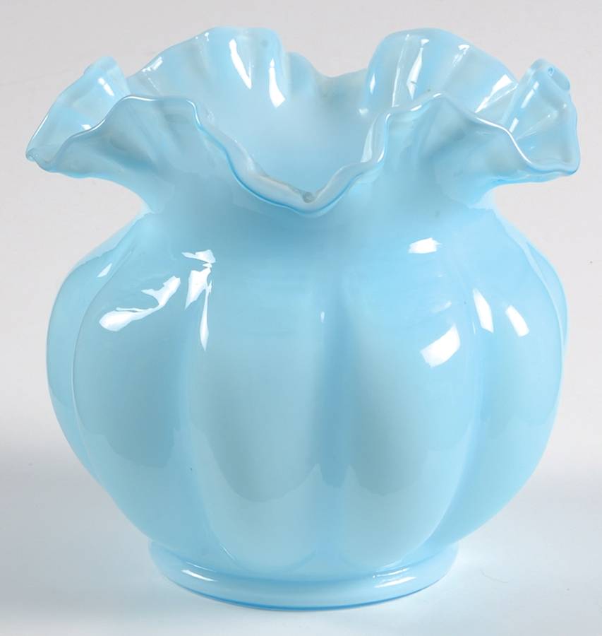 Blue Overlay 5" Flower Vase by Fenton-1