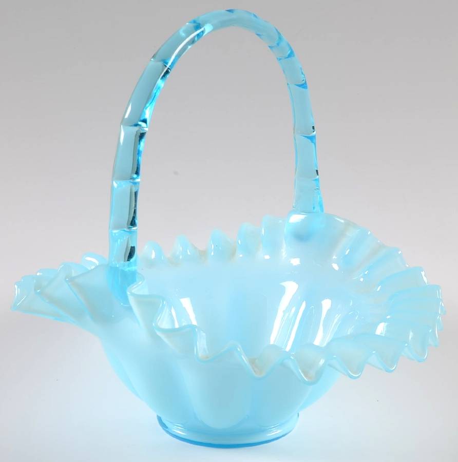 Blue Overlay #192 Melon 9" Basket by Fenton-1