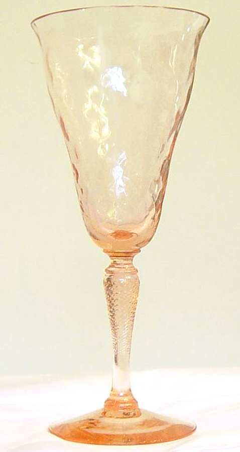 7541 Pink (Diamond Optic) Water Goblet by Fry-1