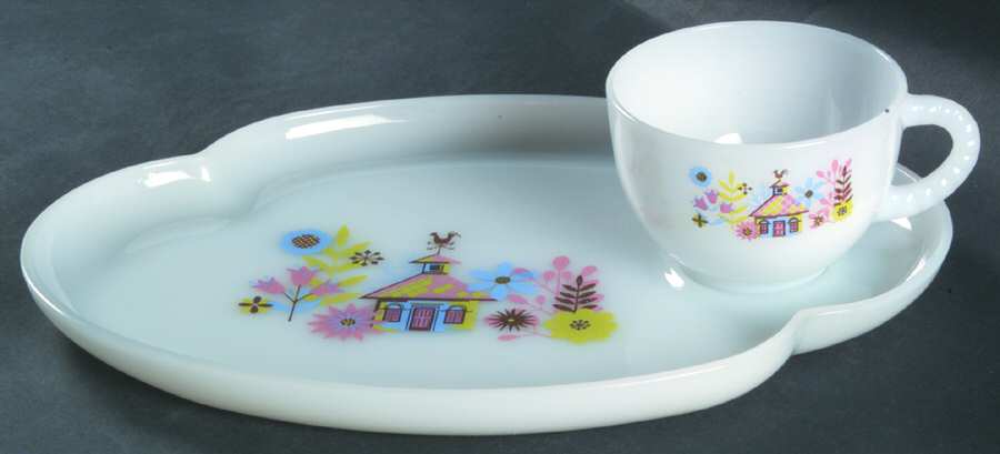 Chalet Snack Plate & Cup Set by Federal Glass -1