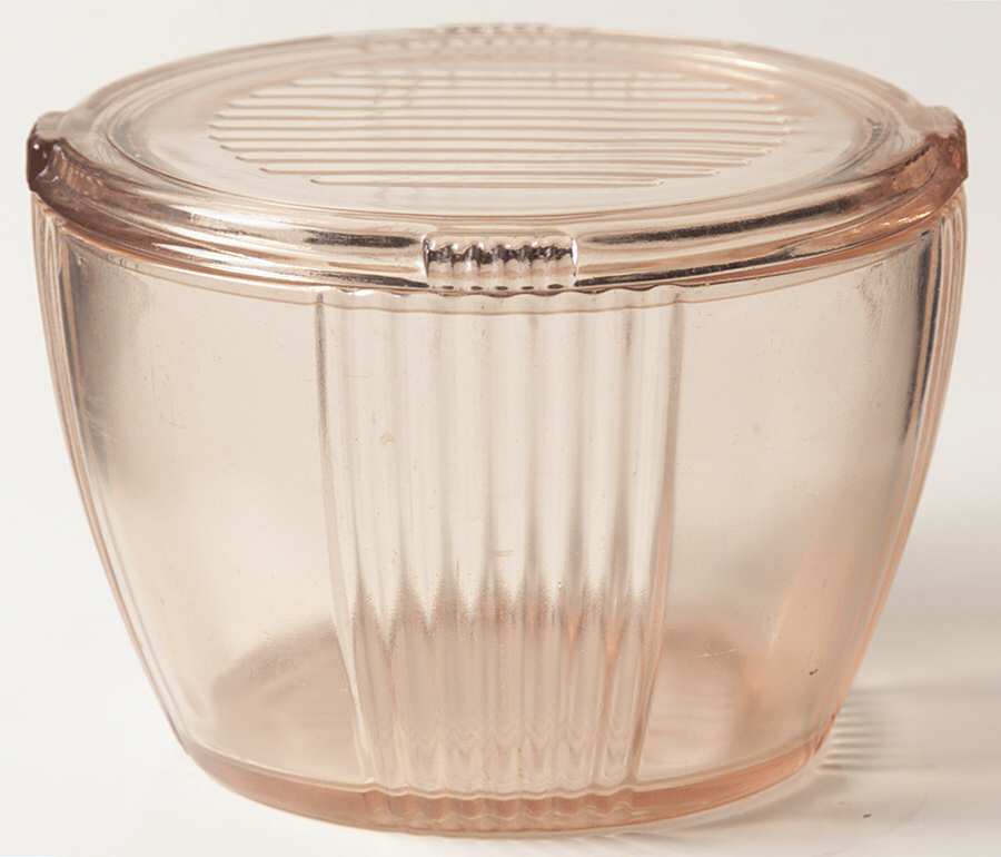 FEG37 Pink Small Refrigerator Jar & Lid by Federal Glass -1