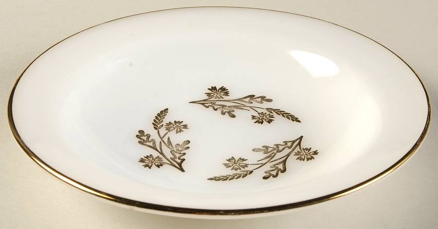 Meadow Gold Rim Soup Bowl by Federal Glass -1