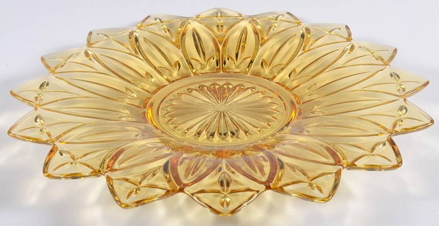 Petal Yellow 11" Sandwich Plate by Federal Glass -1