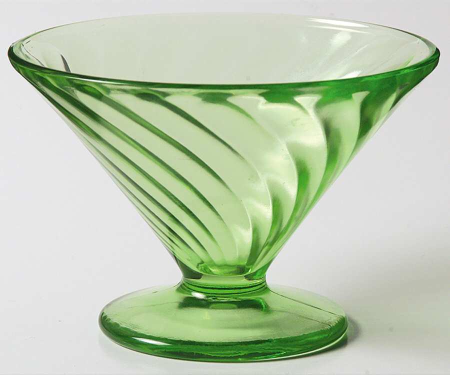 Diana Green (All Green) Champagne/Tall Sherbet by Federal Glass -1