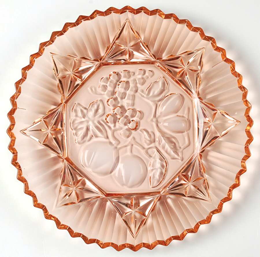 Pioneer Pink 11" Sandwich Plate by Federal Glass -1