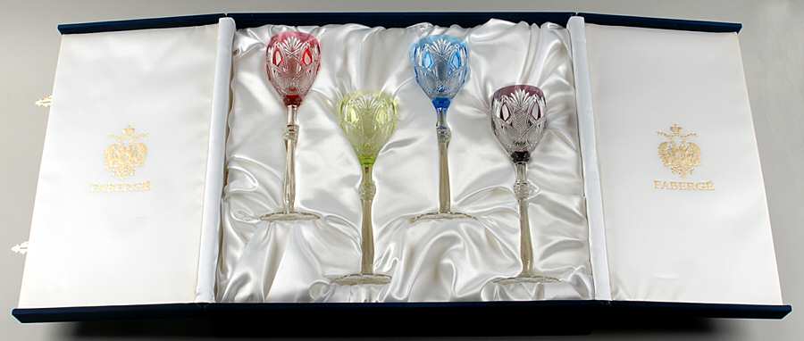 Czar Imperial Wine - Set of 4 Colors (Sky, Amethyst, Lt Green, & Pink) by Faberge-1