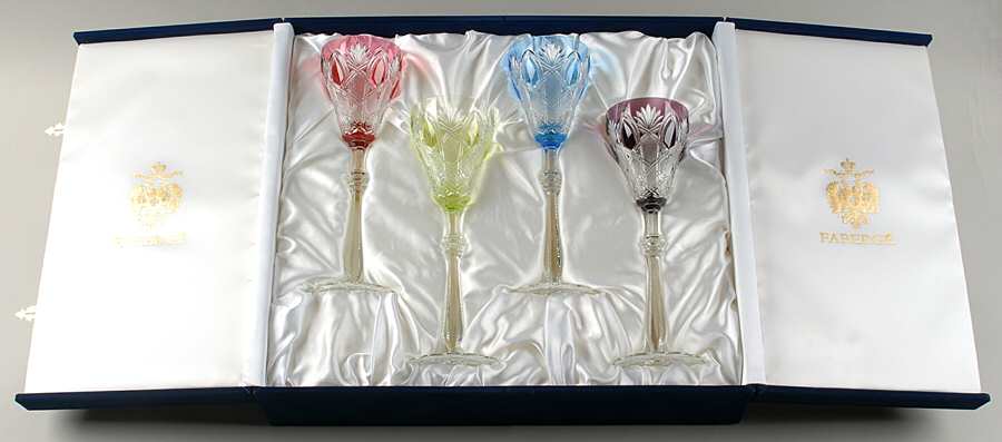 Czar Imperial Goblet - Set of 4 Colors (Sky Blue, Amethyst ,Lt Green & Pink) by Faberge-1