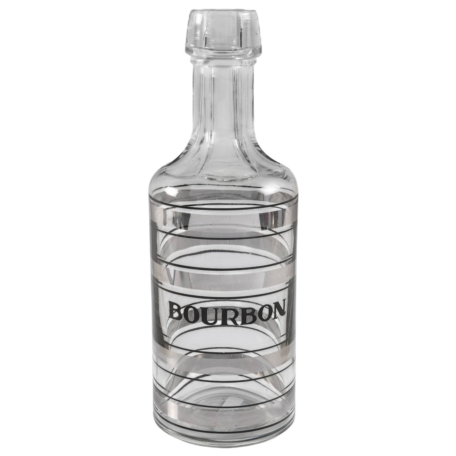 Radio Bar (Platinum Bands) Bourbon Decanter No Stopper by Federal Glass -1