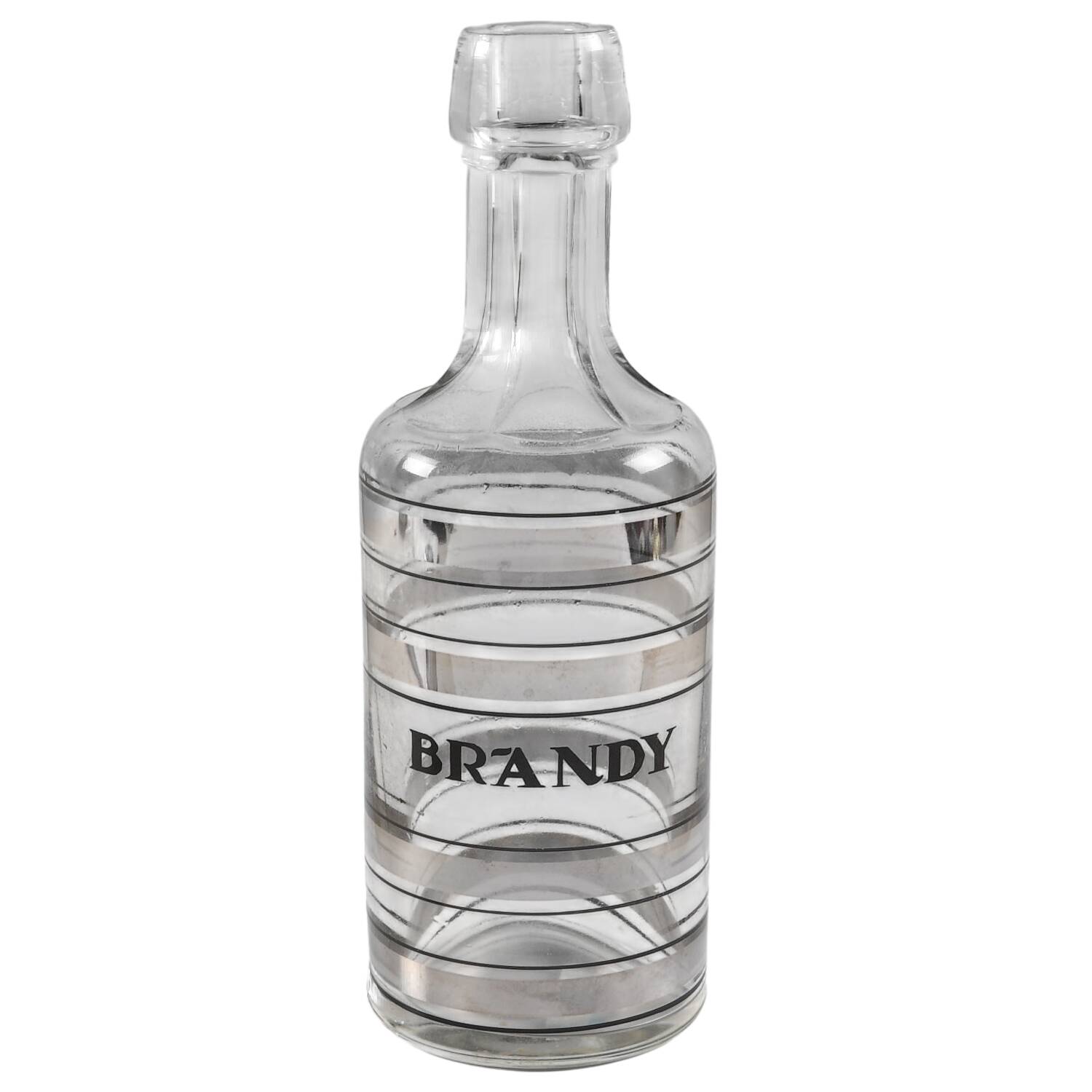 Radio Bar (Platinum Bands) Brandy Decanter No Stopper by Federal Glass -1