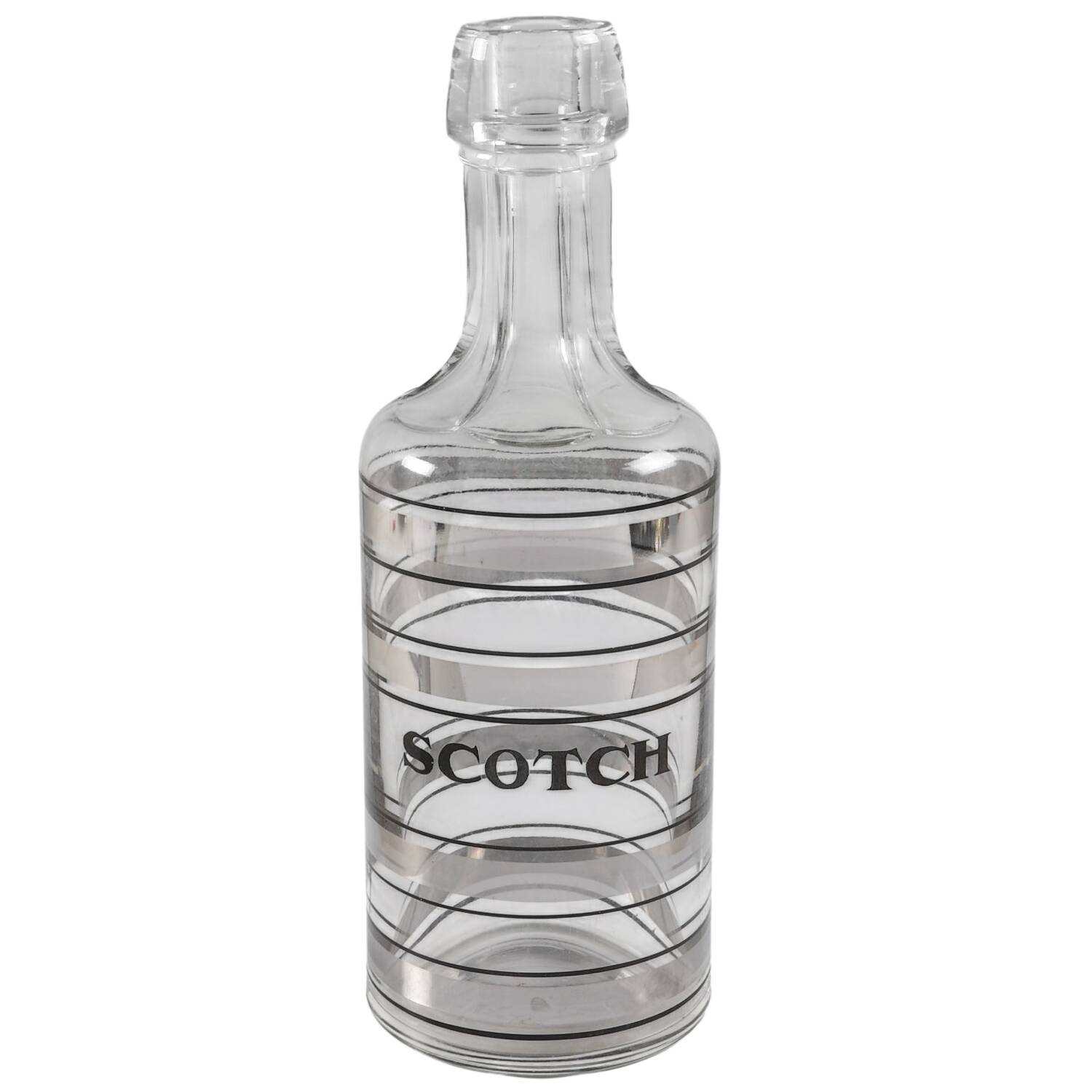 Radio Bar (Platinum Bands) Scotch Decanter No Stopper by Federal Glass -1