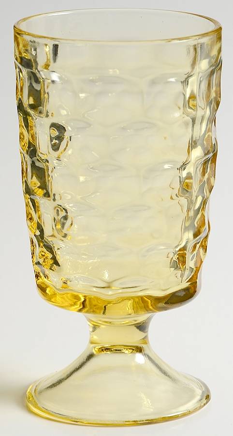 Yorktown Gold (Colonial) Water Goblet by Federal Glass -1