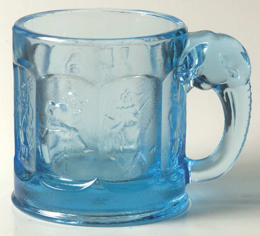 Heisey Animals & Figurines Light Blue Story Book Mug by Fenton-1