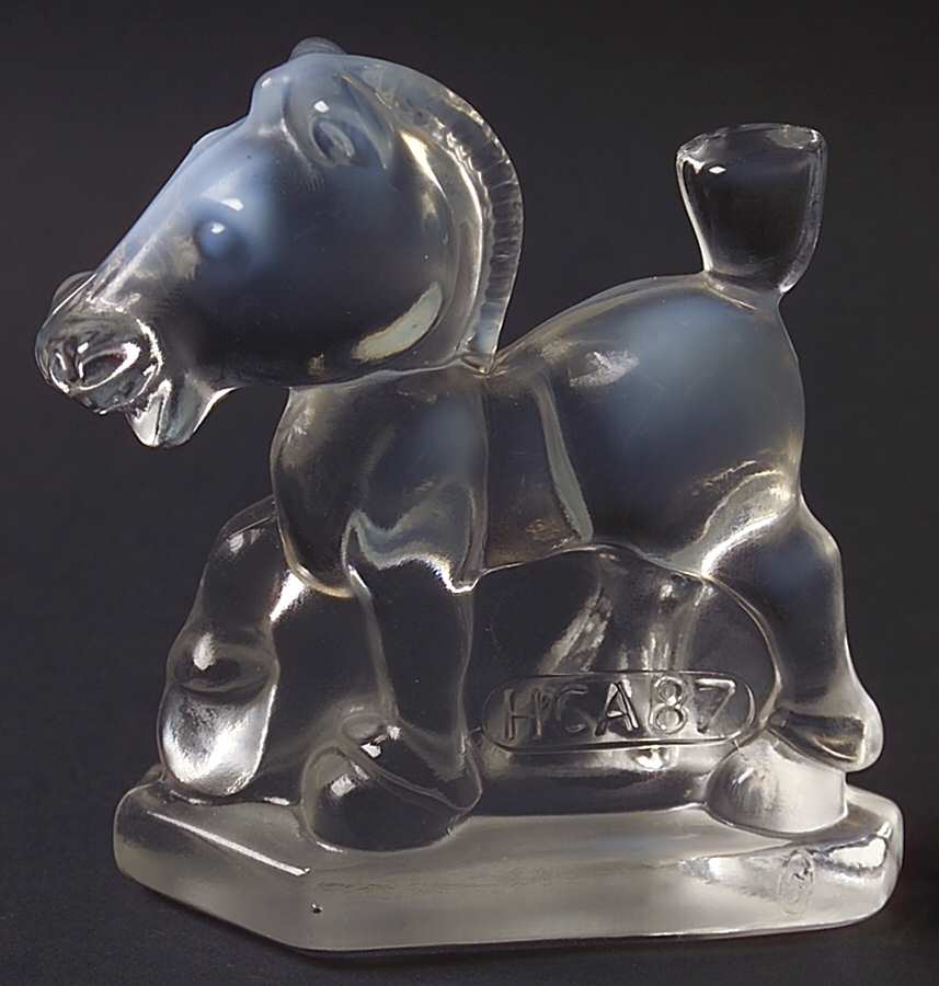Heisey Animals & Figurines Oscar (Plug Horse)-Clear Opalescent by Fenton-1