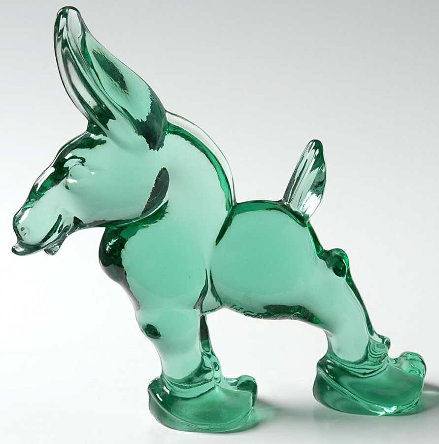Heisey Animals & Figurines Sea Mist Donkey by Fenton-1