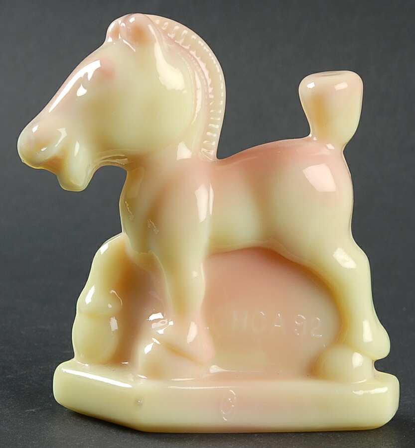 Heisey Animals & Figurines Oscar (Plug Horse)-Burmese Satin by Fenton-1