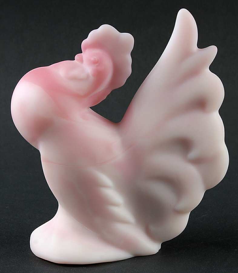 Heisey Animals & Figurines Satin Rosalene Rooster by Fenton-1