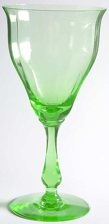 FRY1-3-GREEN (STRAIGHT OPTIC) Water Goblet by Fry-1