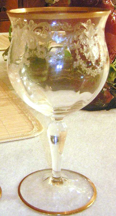 DE107 (Gold Trim) Water Goblet by Fry-1