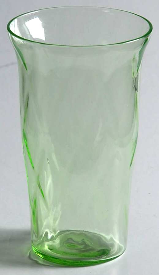 Diamond Optic Green 5 Oz Flat Tumbler by Federal Glass -1