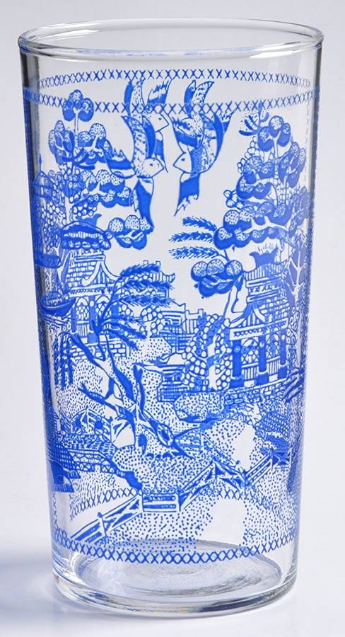 Willow Blue (Stitched Border) Highball Glass by Federal Glass -1