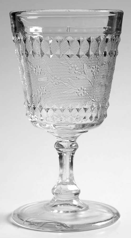 Stippled Forget Me Not Water Goblet by Findlay Glass Company-1