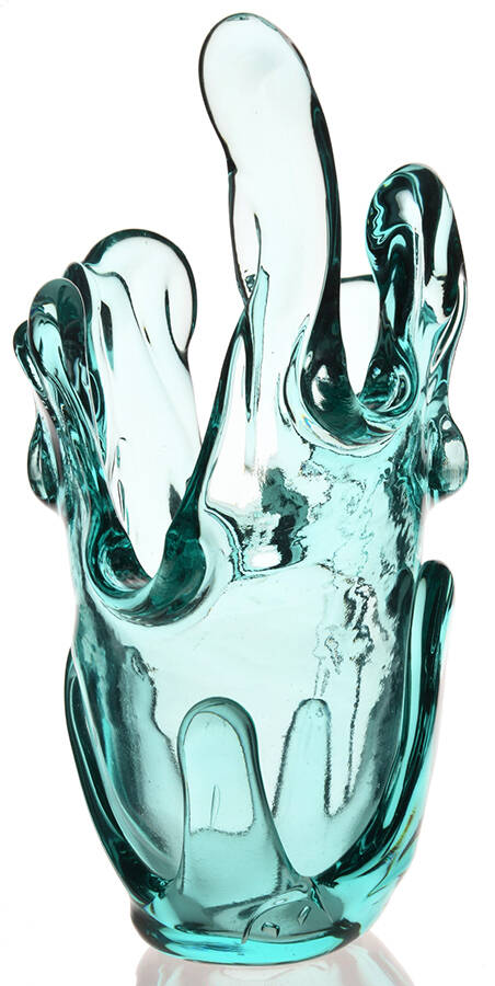 Aqua 11" Freeform Vase by Fire & Light-1
