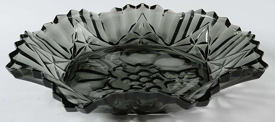 Pioneer Smoke 11" Round Crimped Bowl by Federal Glass -1