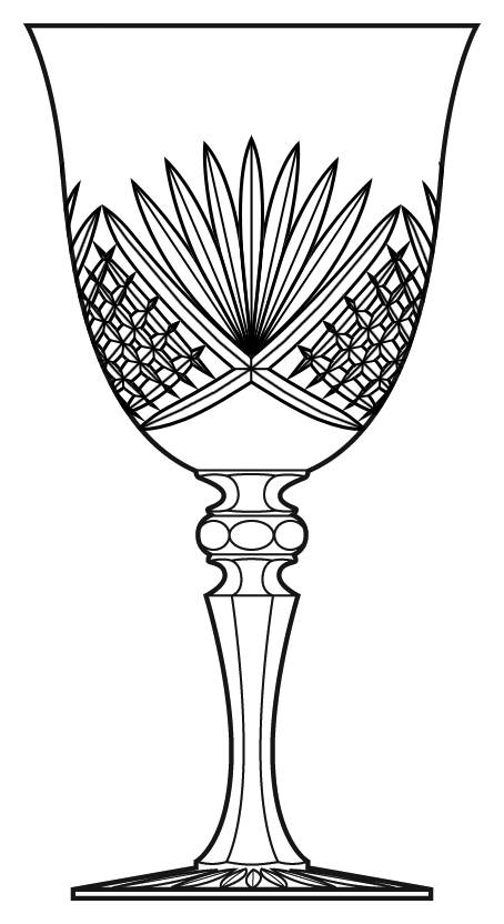 Erin (Fan Cut) Water Goblet by Galway-1