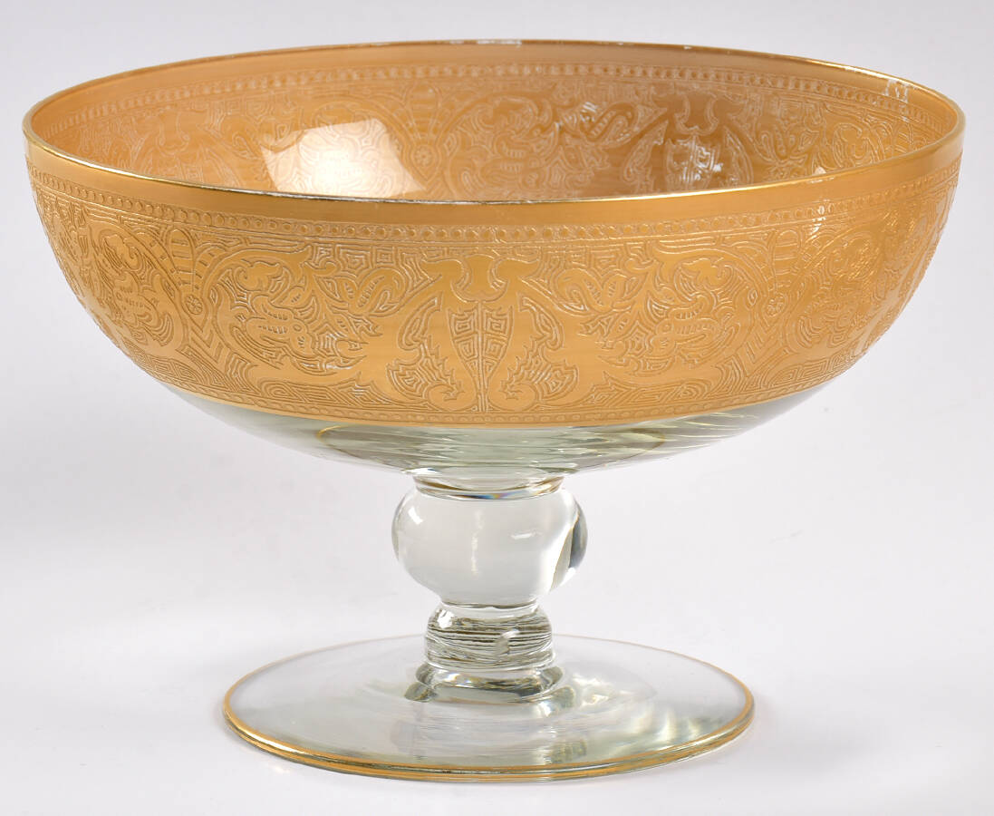 Georgian Gold Round Compote (Height X Width) by Glastonbury - Lotus-1