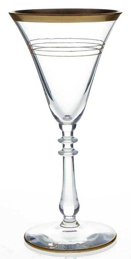 Gold Band (Decoration A, Stem #78) Claret Wine by Glastonbury - Lotus-1