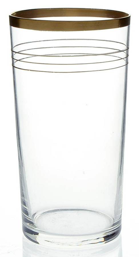 Gold Band (Decoration A, Stem #78) Highball Glass by Glastonbury - Lotus-1