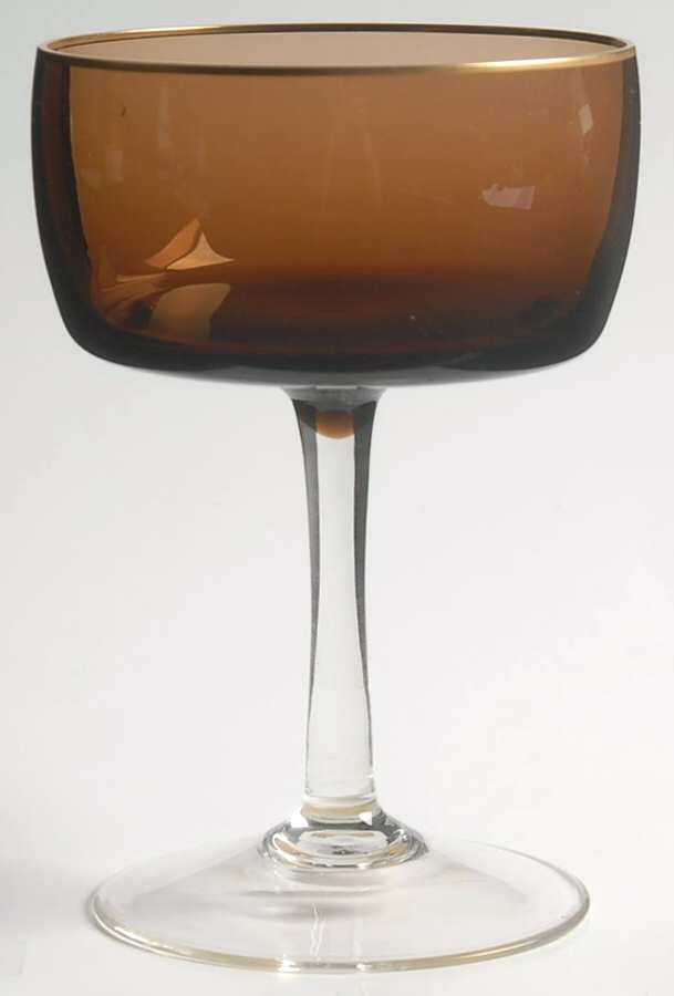 Autumn (Gold Trim) Champagne/Tall Sherbet by Gorham Crystal-1
