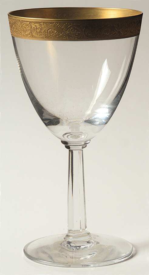 Gold Oxford (Gold) Water Goblet by Gorham Crystal-1