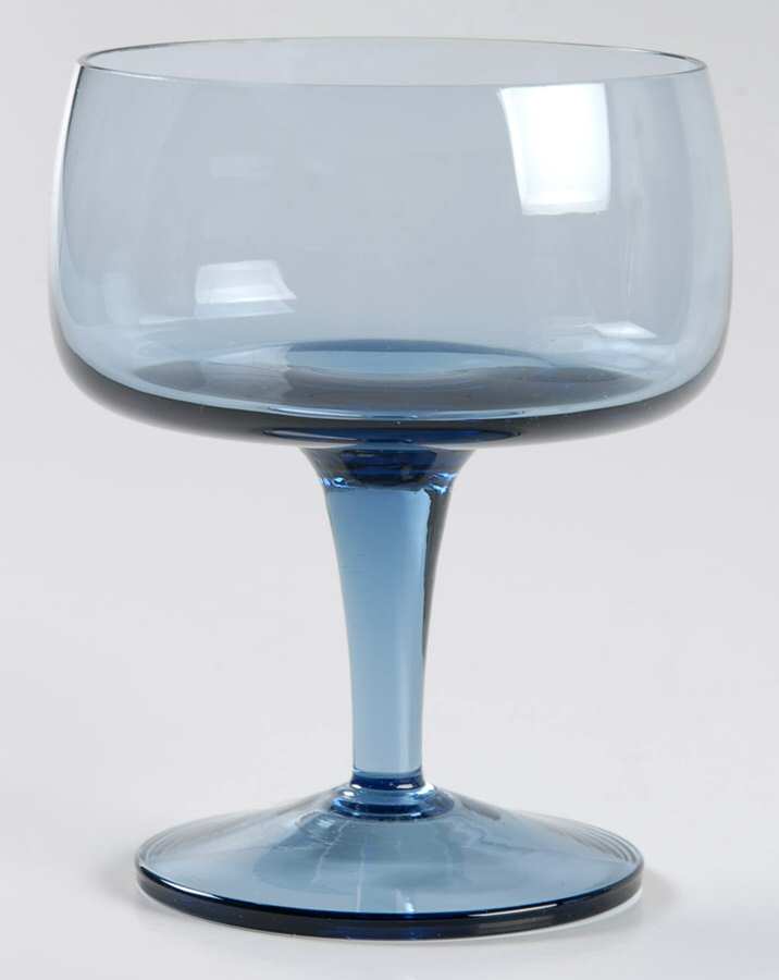 Images Medium Blue Champagne/Tall Sherbet by Gorham Crystal-1