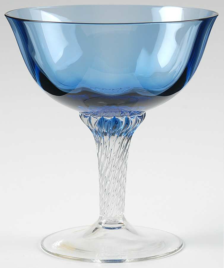 Octette Blue Champagne/Tall Sherbet by Gorham Crystal-1