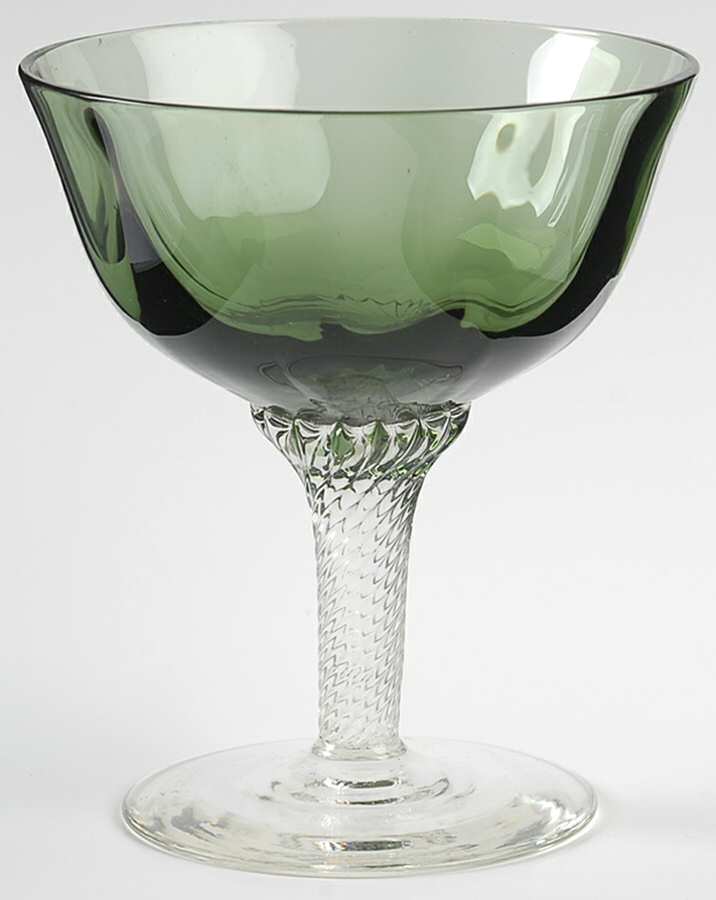Octette Green Champagne/Tall Sherbet by Gorham Crystal-1