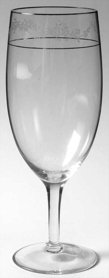Rondelle (Etched Bowl, Platinum Trim) Iced Tea by Gorham Crystal-1