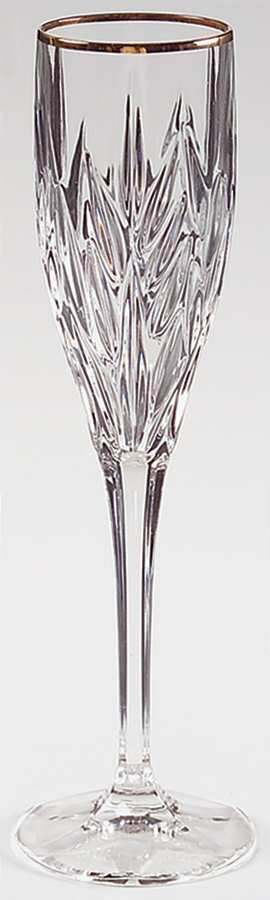 Star Blossom Gold Fluted Champagne by Gorham Crystal-1