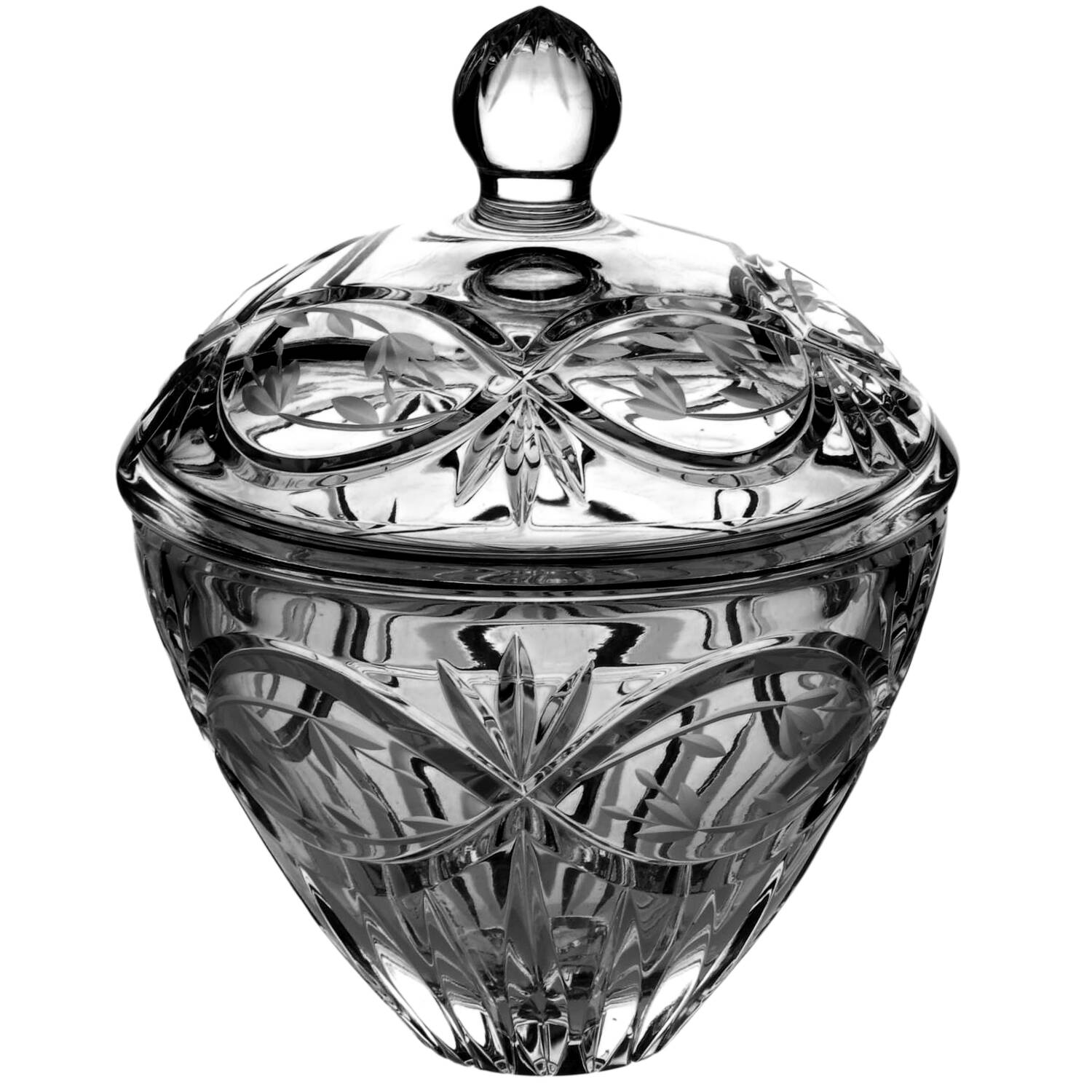 Victorias Garden Candy Dish & Lid by Gorham Crystal-1
