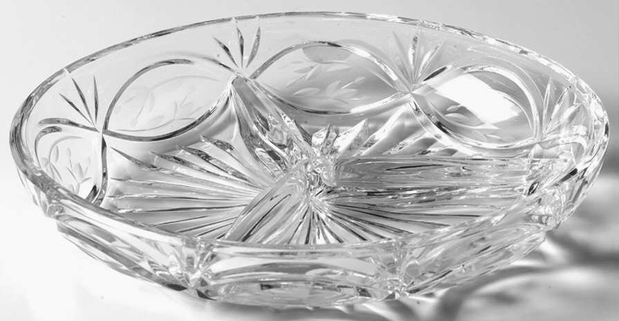 Victorias Garden 8" Round 3 Part Relish by Gorham Crystal-1