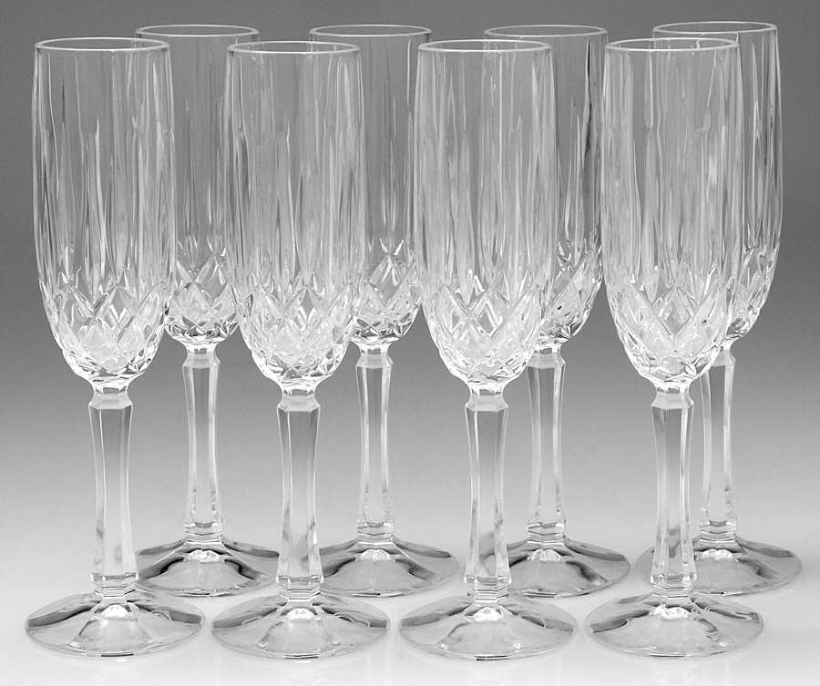 Regalta Fluted Champagne - Set of 8 by Gorham Crystal-1