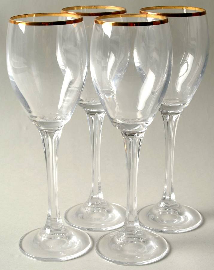 Andante Tall Gold Wine - Set of 4 by Gorham Crystal-1