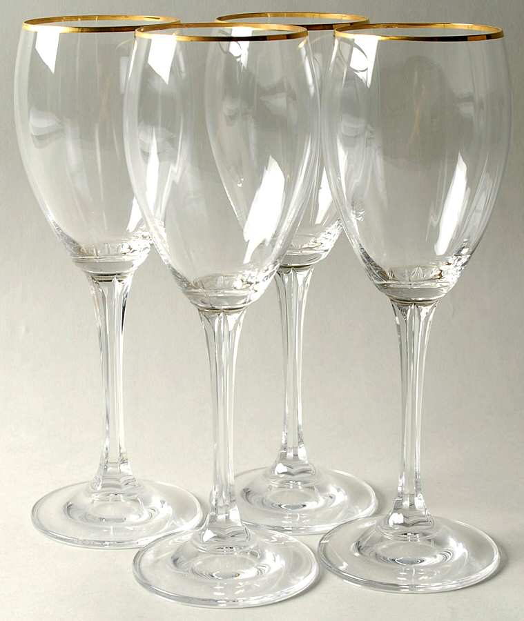 Andante Tall Gold Water Goblet - Set of 4 by Gorham Crystal-1