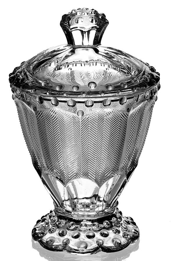 Emily's Attic Clear Sugar Bowl & Lid by Gorham Crystal-1